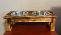 Handmade Wooden Elevated Pet Feeder – Rustic Raised Dog & Cat Bowl Stand