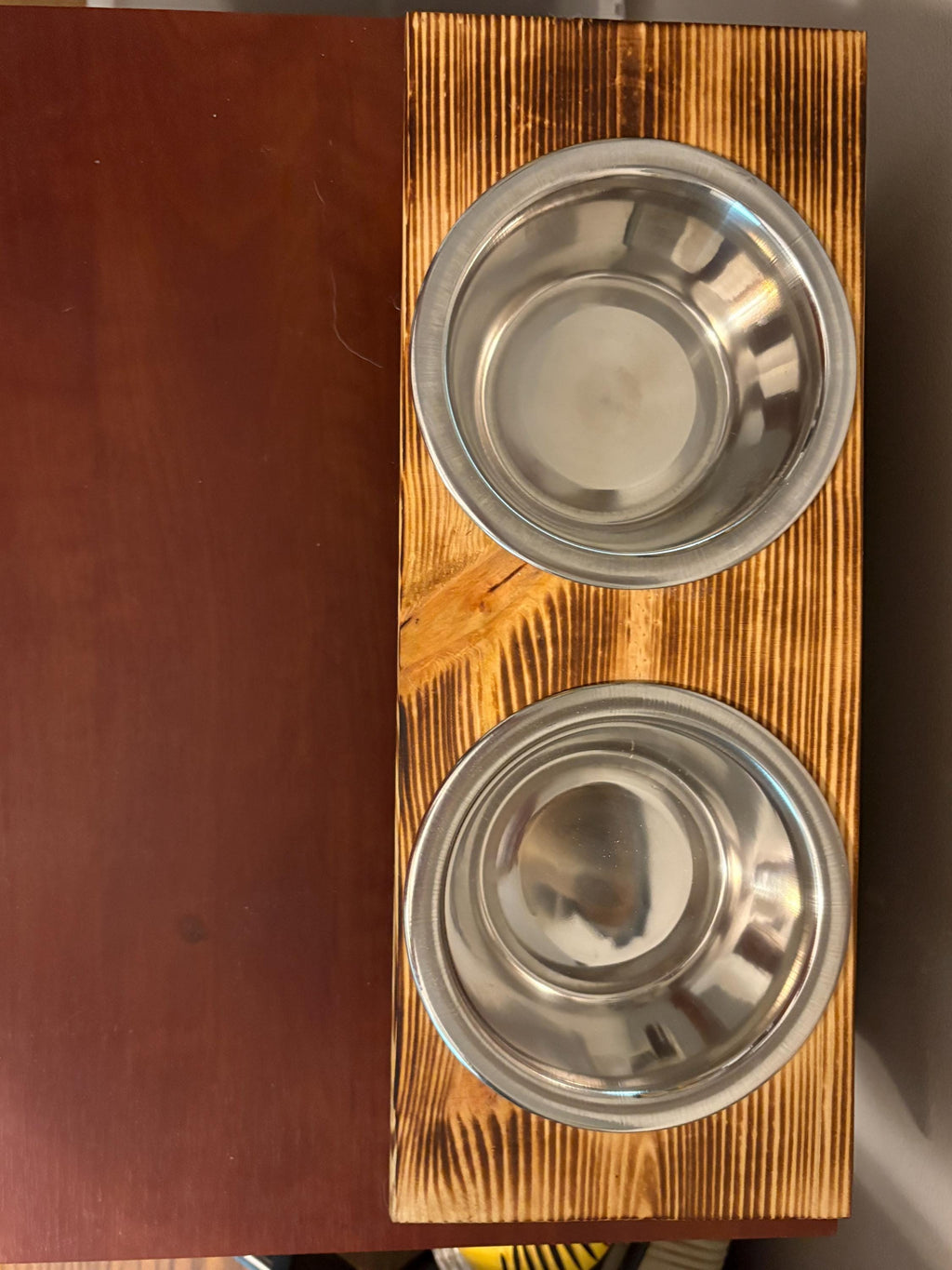 Handmade Wooden Elevated Pet Feeder – Rustic Raised Dog & Cat Bowl Stand