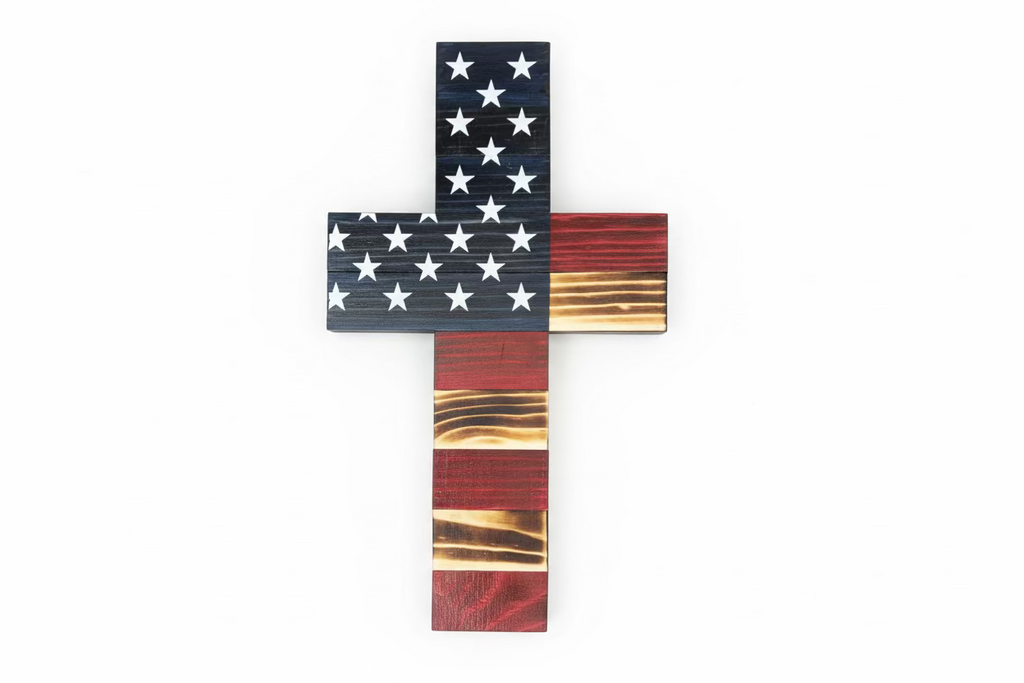 American flag cross