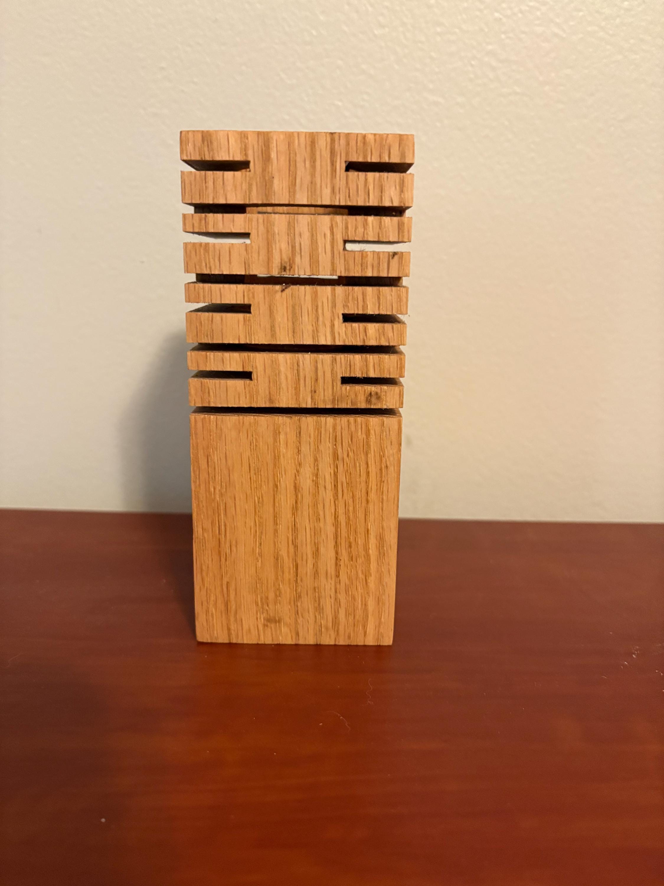 Handcrafted Oak Accent Candle Holder