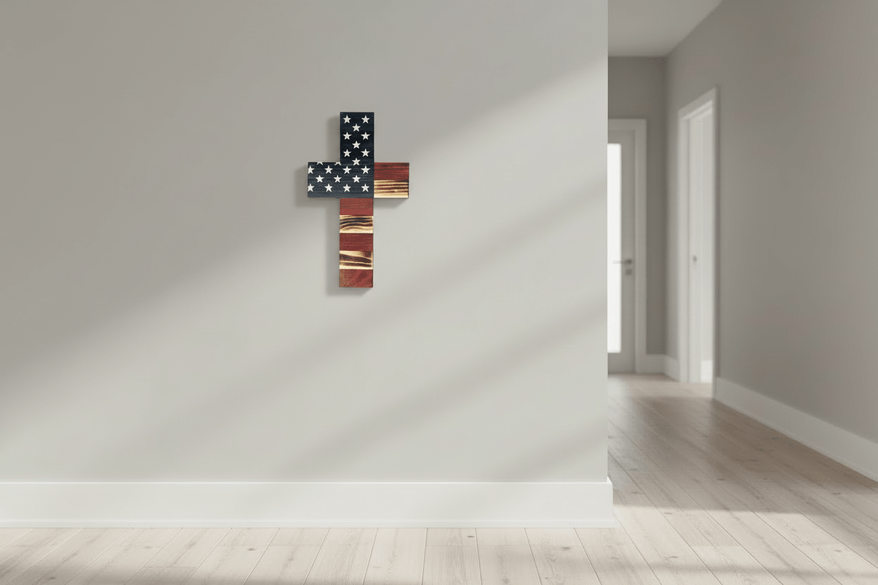 American flag cross - Creatn Sawdust