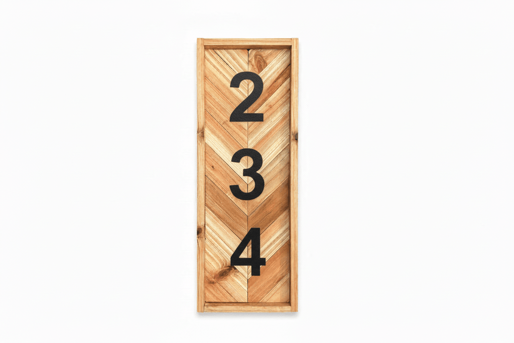 Cedar address sign - Creatn Sawdust