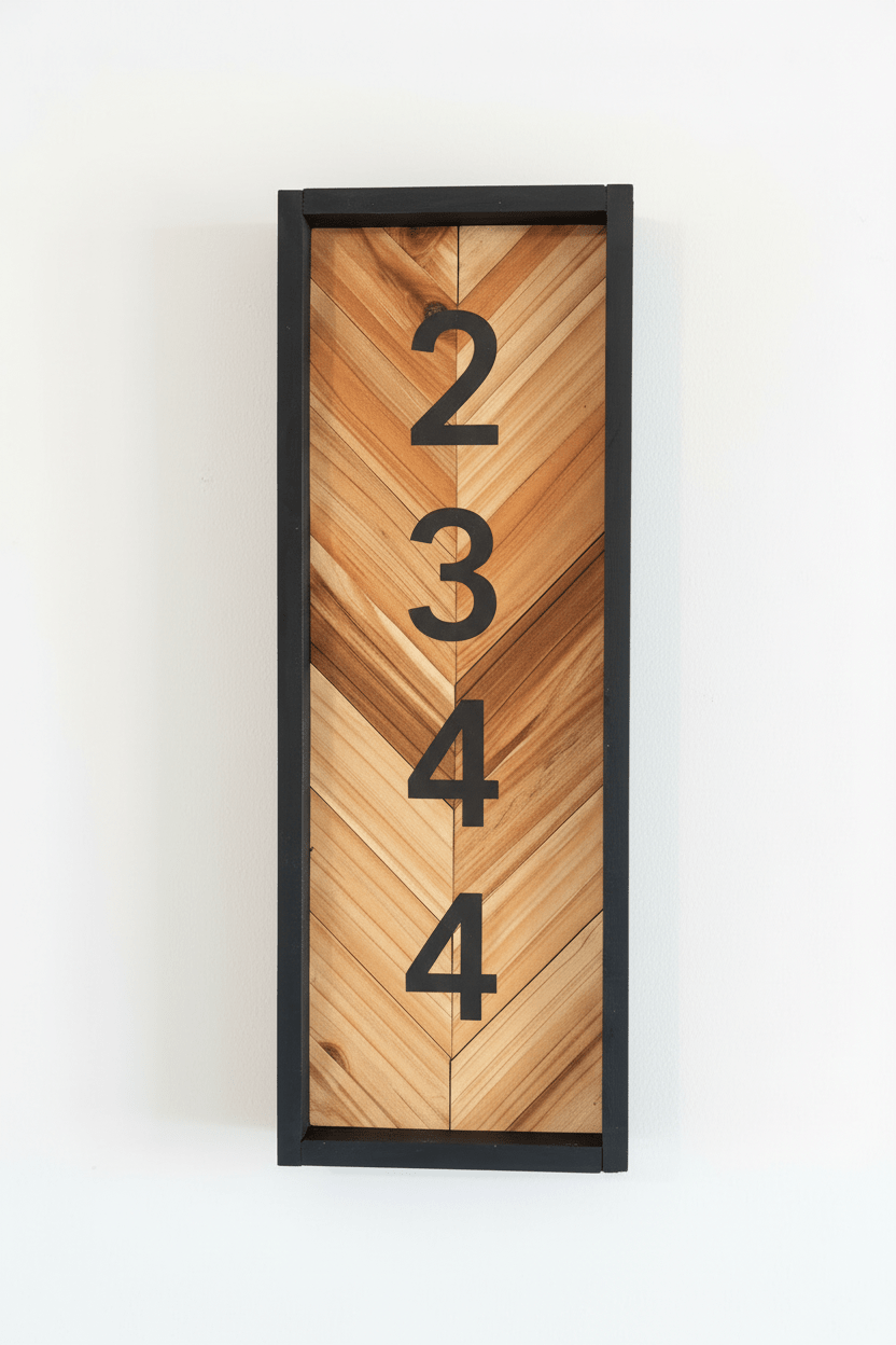 Cedar address sign - Creatn Sawdust