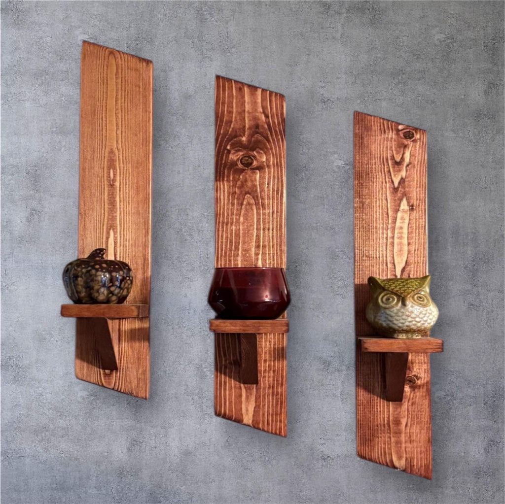 Wooden wall sconce