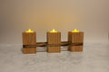 Handcrafted Oak Triple Candle Holder - Creatn Sawdust