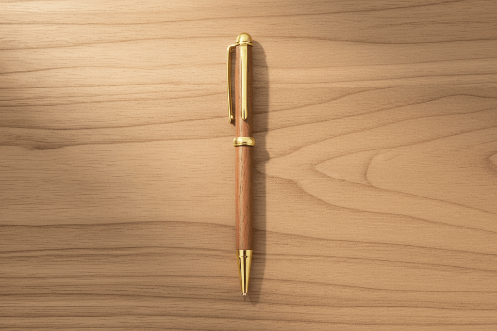 Handcrafted Wooden Ballpoint Pen – Luxury Wood & Gold Executive Writing Pen - Creatn Sawdust