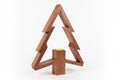 Handcrafted Wooden Christmas Tree Display with Candle Pedestal - Creatn Sawdust