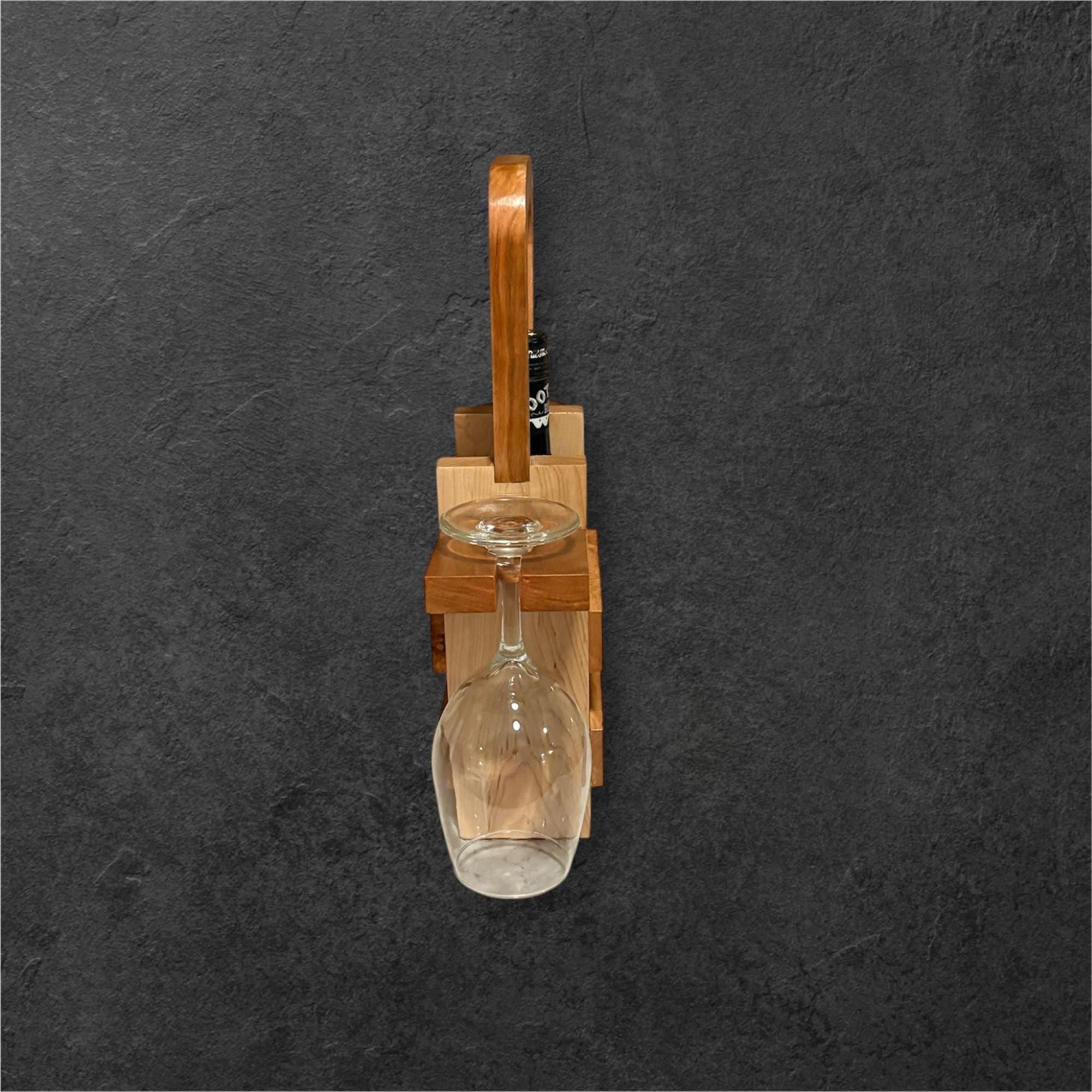Handmade Elegant Wooden Wine & Glass Holder - Creatn Sawdust