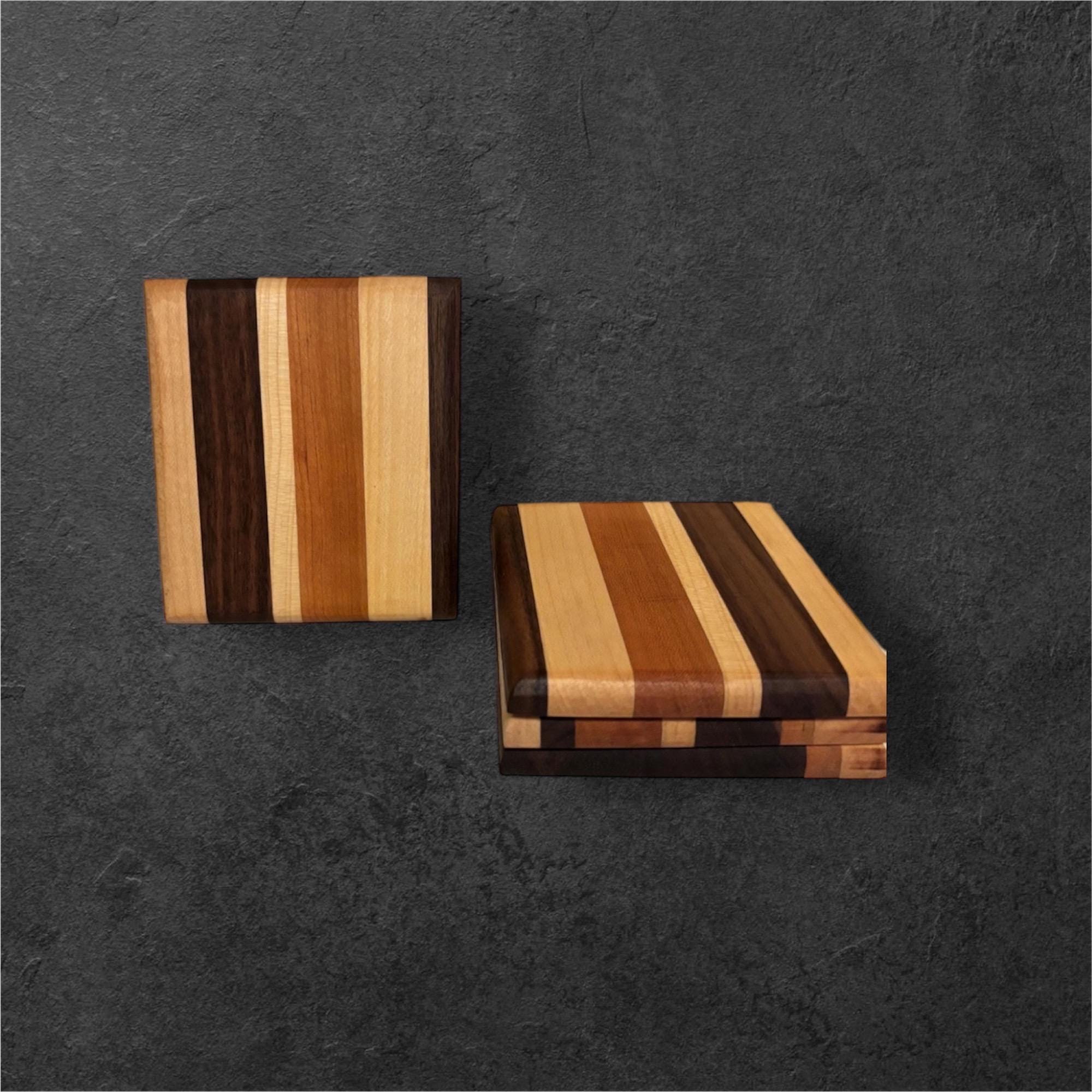 Handmade Hardwood Coasters: Maple, Cherry, Walnut, Paluck, Tiger Wood, & Purple Heart - Creatn Sawdust