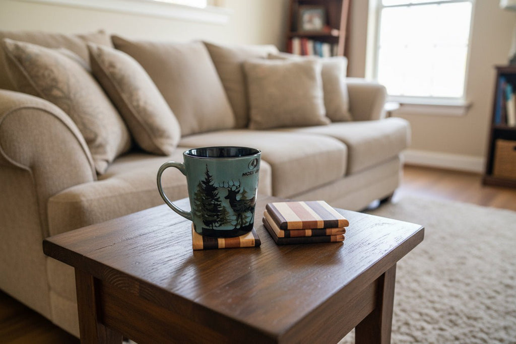 Handmade Hardwood Coasters: Maple, Cherry, Walnut, Paluck, Tiger Wood, & Purple Heart - Creatn Sawdust