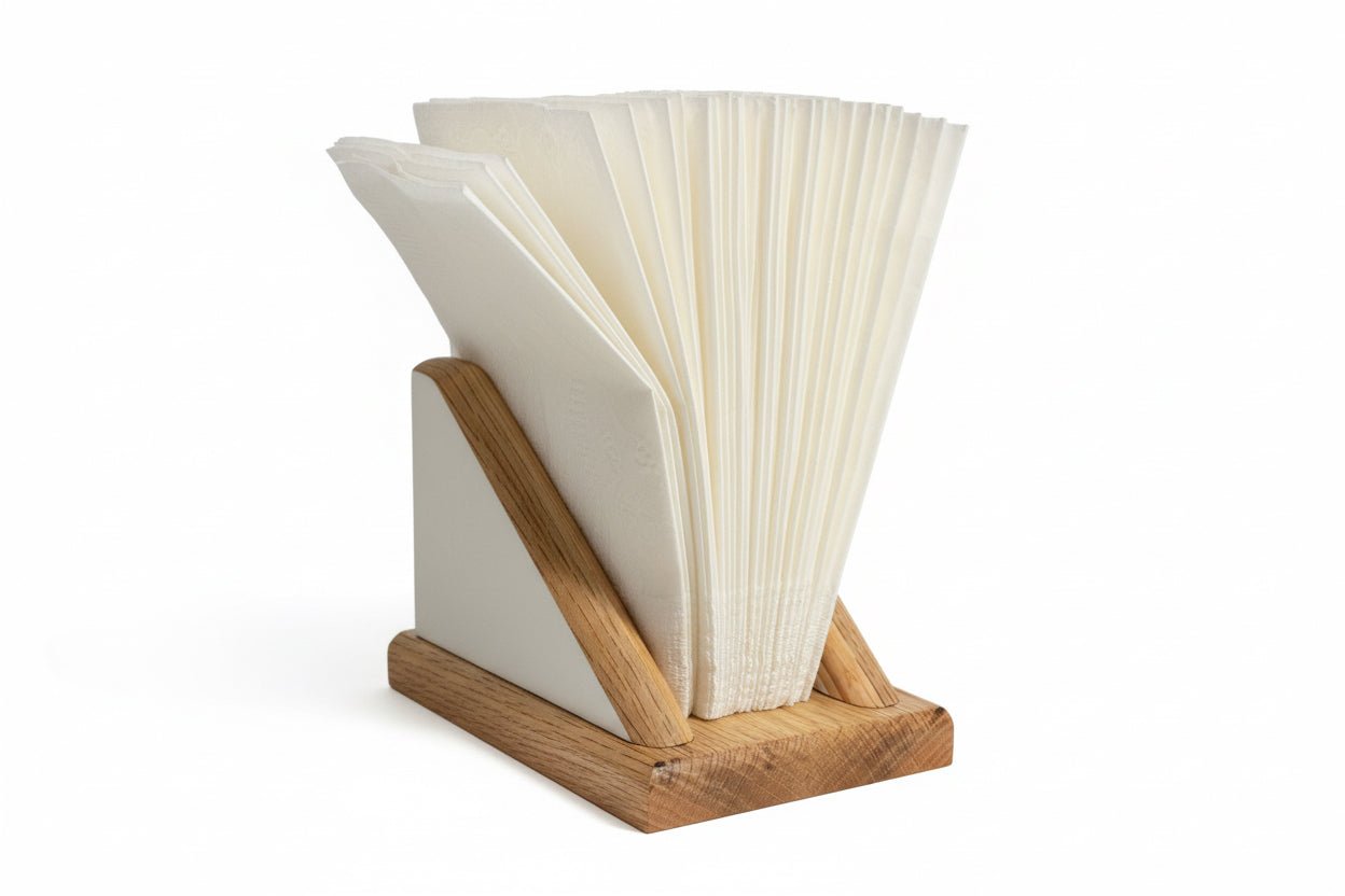 Handmade oak Wooden Napkin Holder – Rustic Cross Design - Creatn Sawdust