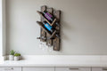 Handmade Rustic Wall - Mounted Wine Rack with Glass Holder | 2 - Bottle & 2 - Glass Display - Creatn Sawdust