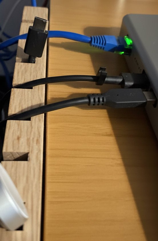 Handmade Wooden Cord Keeper – Cable Organizer, Desk Cord Management, Rustic Wire Holder, Tech Gift - Creatn Sawdust