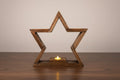 Handmade Wooden Star Candle Holder – Rustic LED Tealight Display for Home & Holiday Decor - Creatn Sawdust