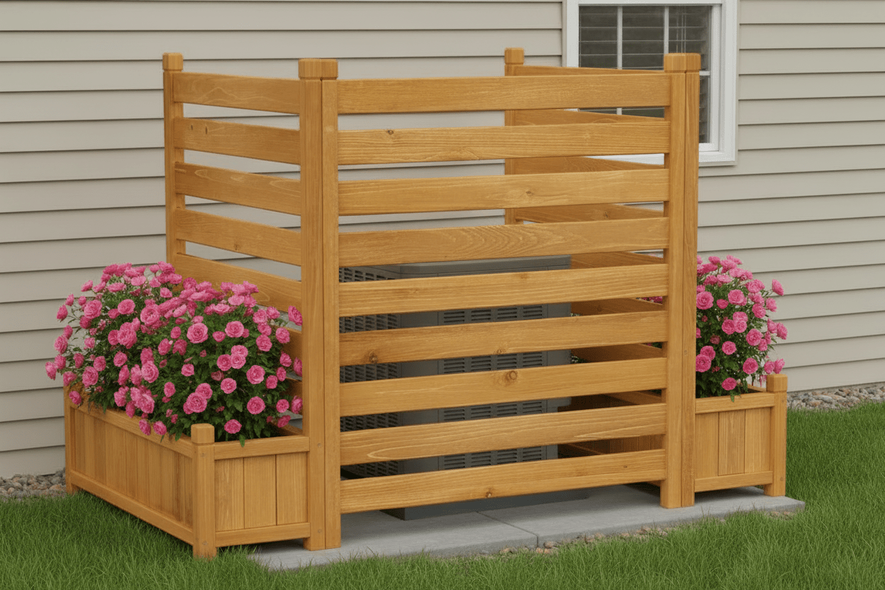 HVAC privacy screen - Creatn Sawdust