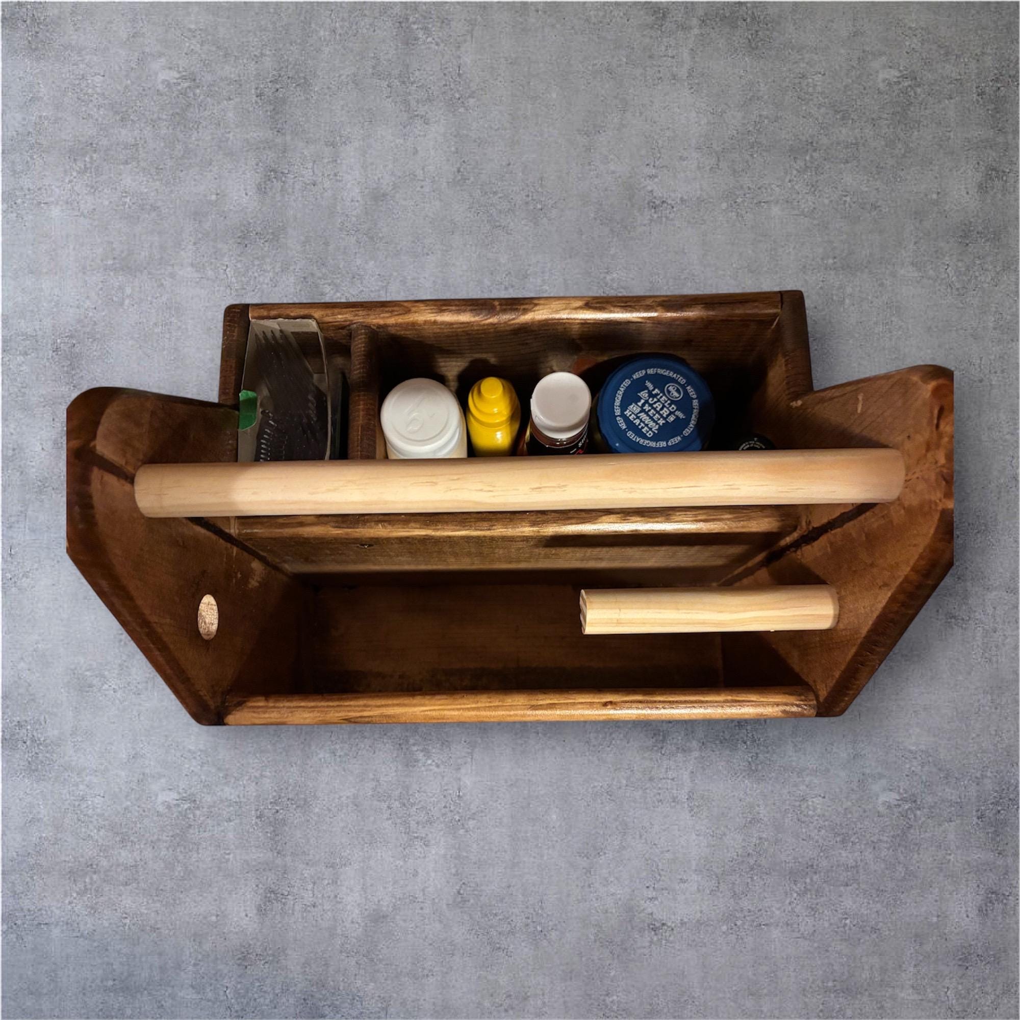 Rustic Wooden BBQ Caddy with Paper Towel Holder - Creatn Sawdust