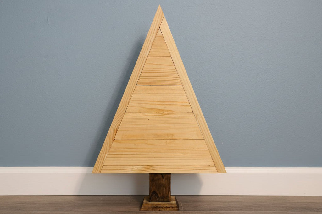 Rustic Wooden Christmas Tree Shelf – Engraved Holiday Decor - Creatn Sawdust