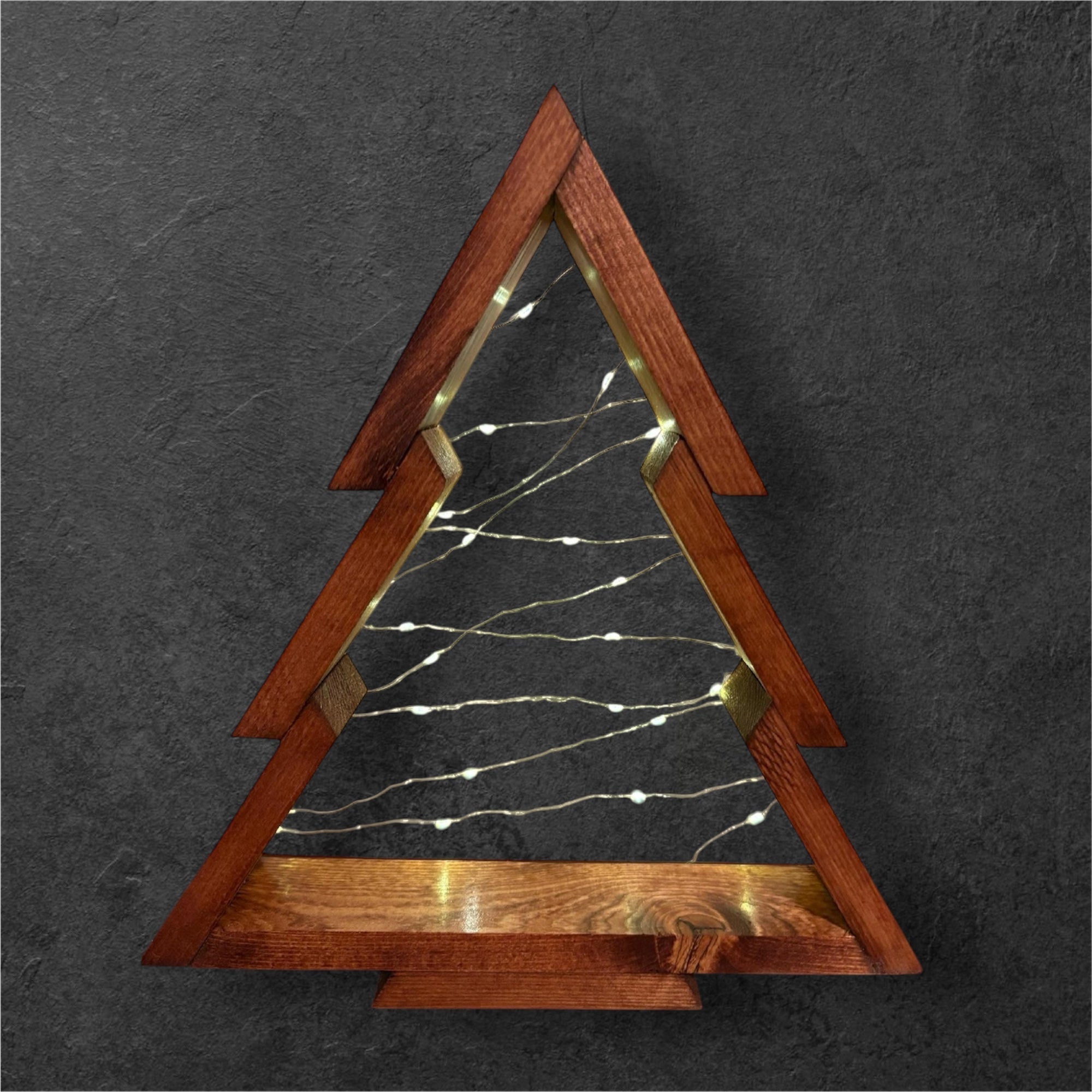 Rustic Wooden Christmas Tree with LED Lights - Creatn Sawdust