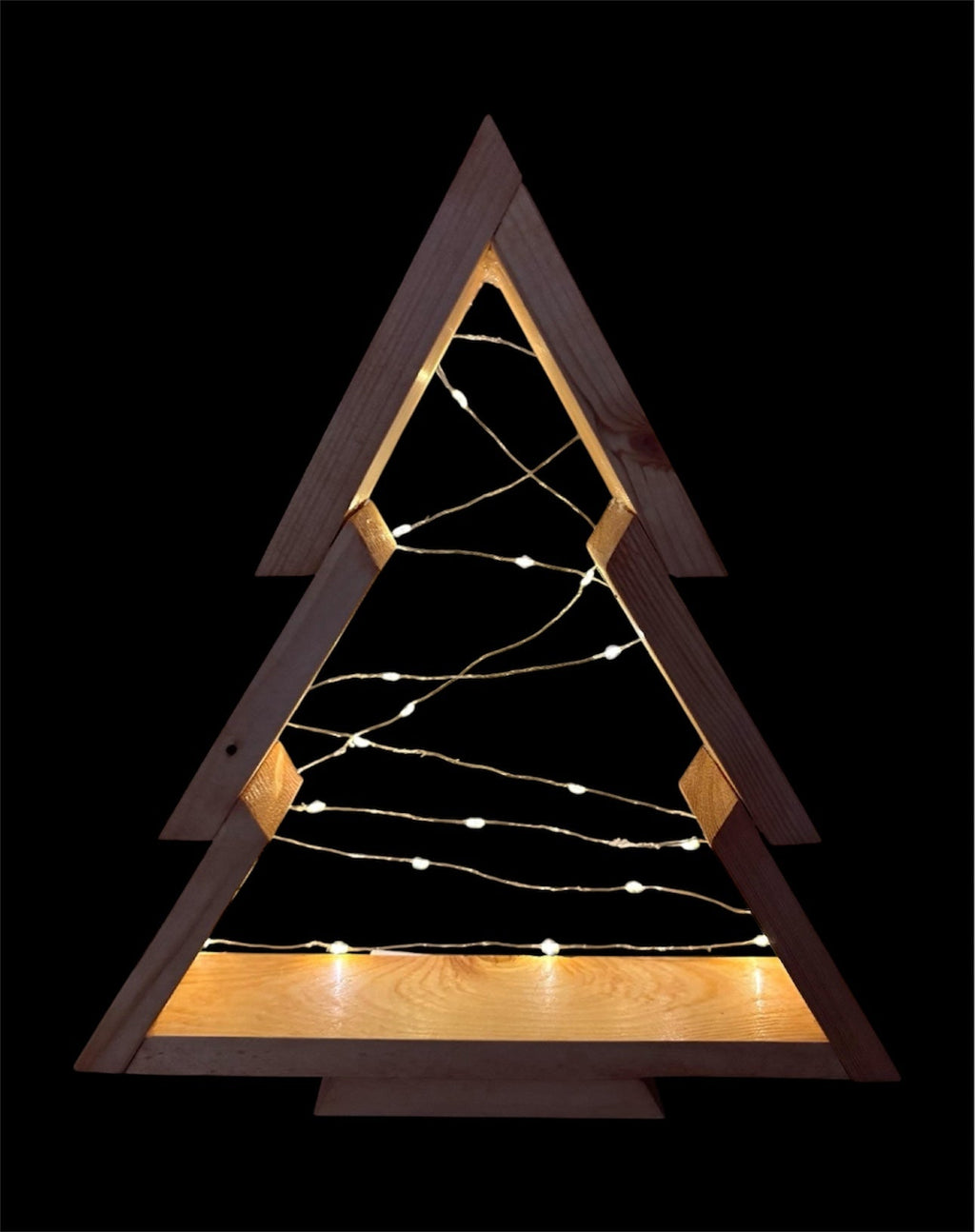 Rustic Wooden Christmas Tree with LED Lights - Creatn Sawdust