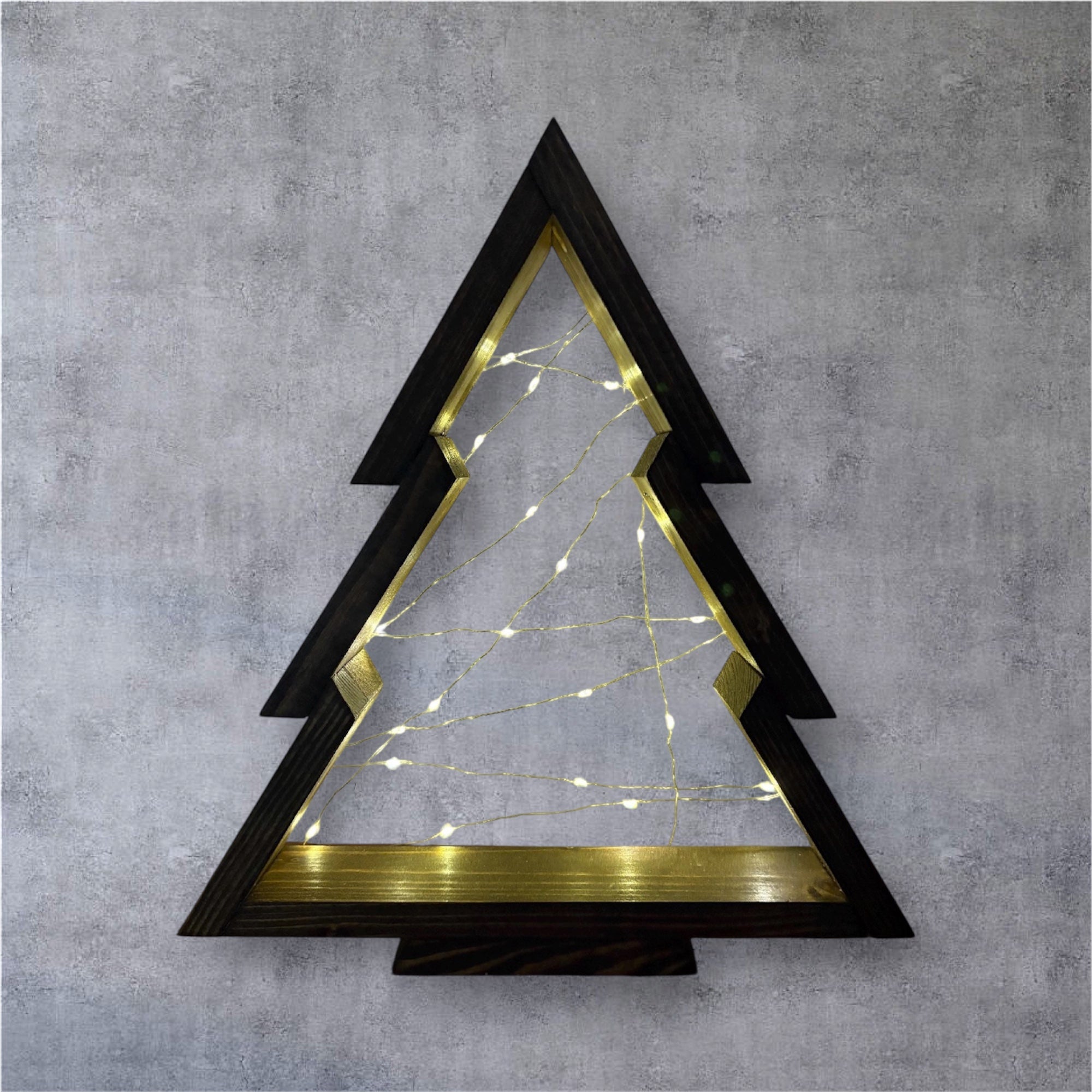 Rustic Wooden Christmas Tree with LED Lights - Creatn Sawdust