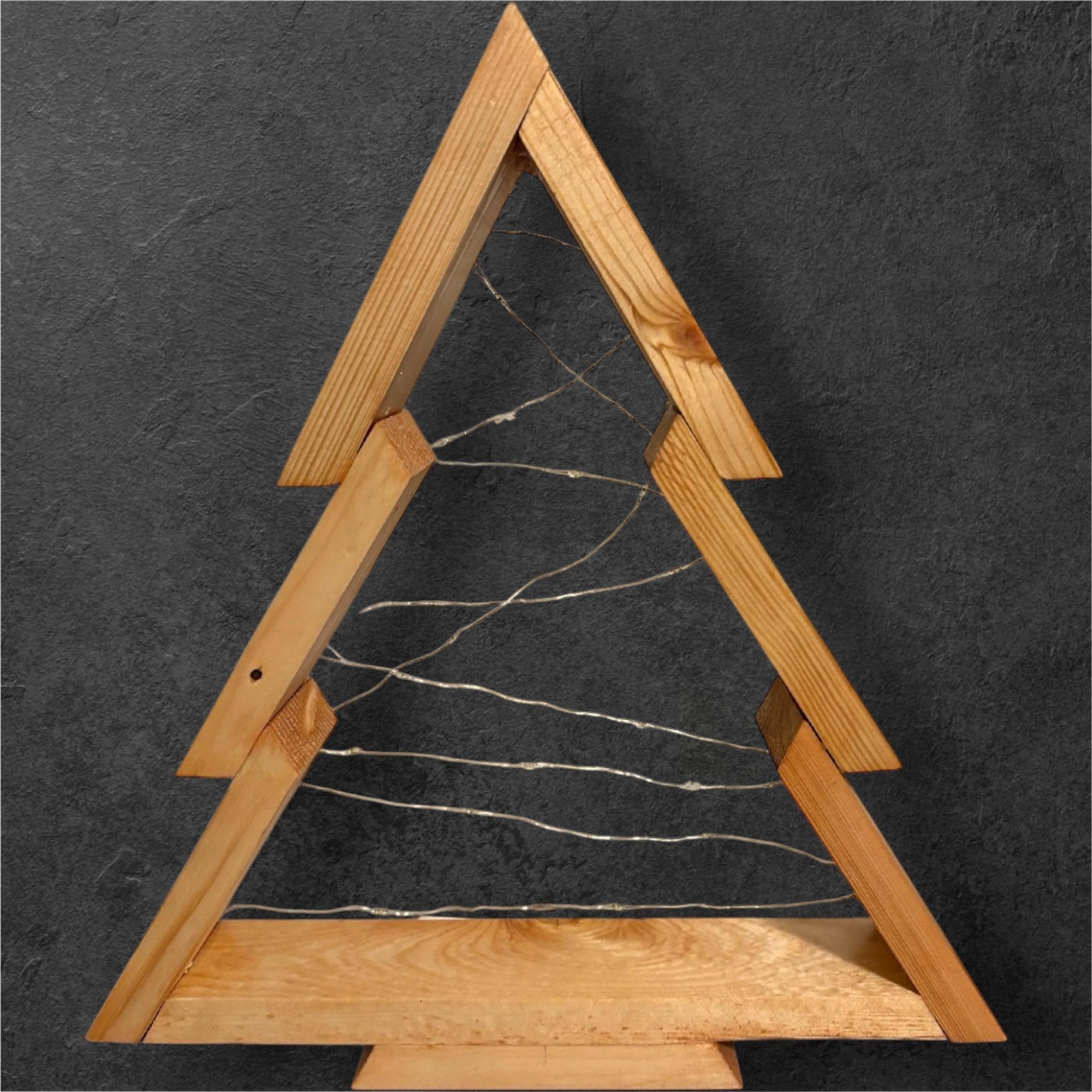 Rustic Wooden Christmas Tree with LED Lights - Creatn Sawdust