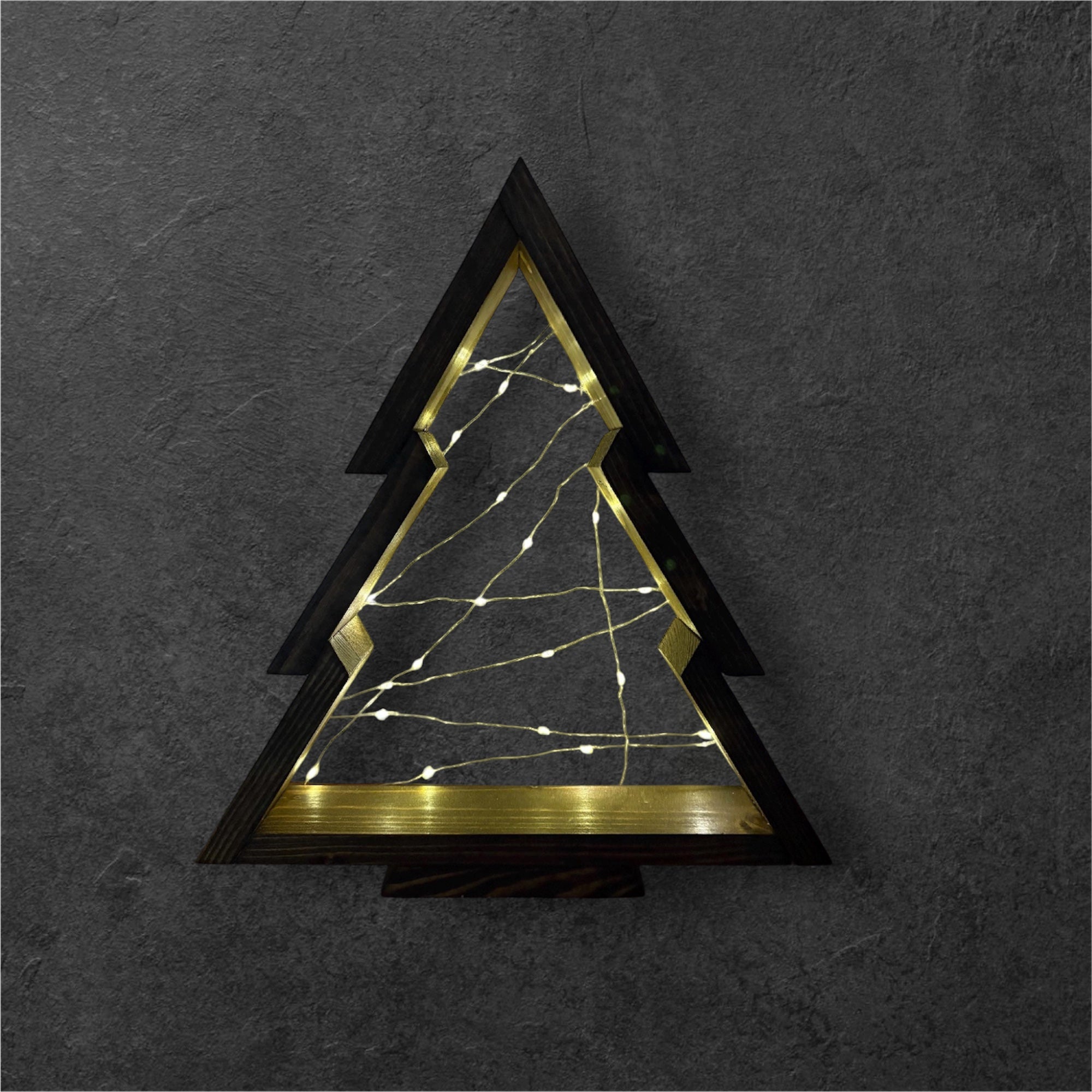 Rustic Wooden Christmas Tree with LED Lights - Creatn Sawdust