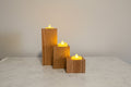Rustic Wooden LED Candle Holder Set – Handmade Décor for Home, Weddings & Gifts - Creatn Sawdust