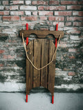 Rustic Wooden Sled Decor – Red & Dark Wood Christmas Decoration - Creatn Sawdust
