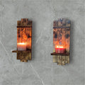Rustic Wooden Wall Sconces Set of 2 - Creatn Sawdust