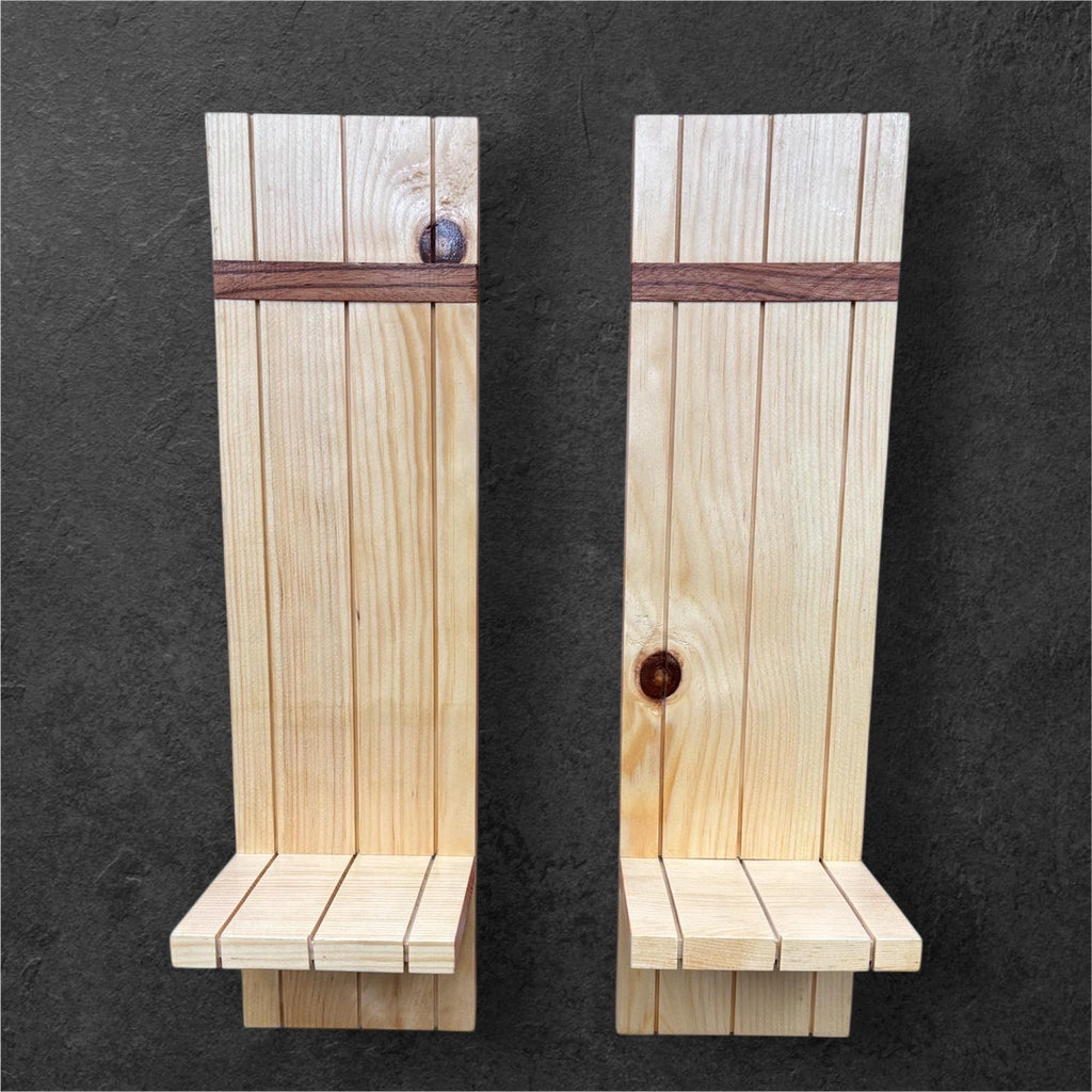 Rustic Wooden Wall Sconces Set of 2 - Creatn Sawdust