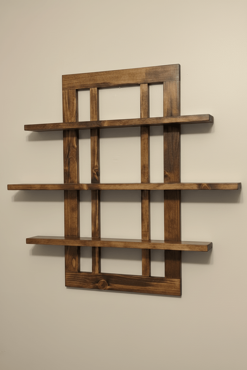Rustic Wooden Wall Shelf | Handmade Farmhouse Display Shelf - Creatn Sawdust