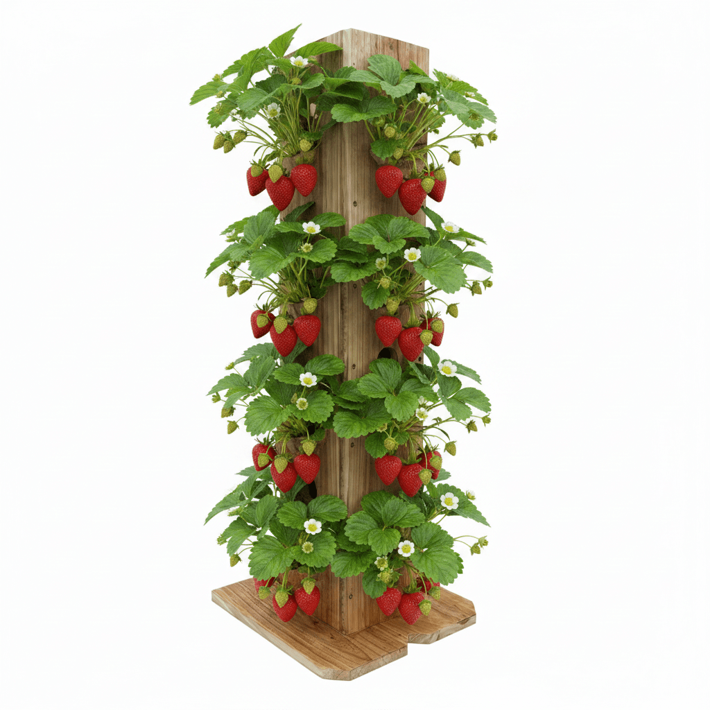 Vertical strawberry planter - Creatn Sawdust