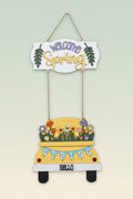 Welcome Spring Door Hanger | Floral Spring Decor | Front Door Sign - Creatn Sawdust